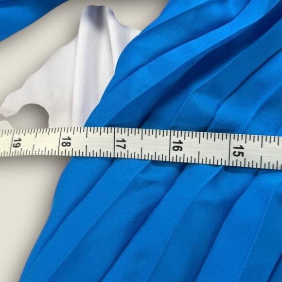 Express Cobalt Blue Off-Shoulder Pleated Peasant Blouse - Picture 3 of 4